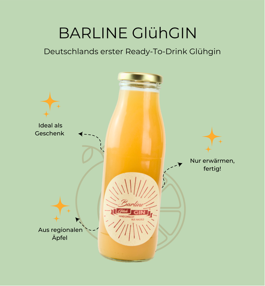 Barline Glühgin 1 L Flasche – handgemachter Ready-to-Drink Glühgin aus Nagold, ideal als Geschenk, einfach erwärmen