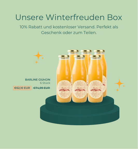 Barline Glühgin Winterfreuden Box mit 6 Flaschen à 1 L – Geschenkbox, versandkostenfrei